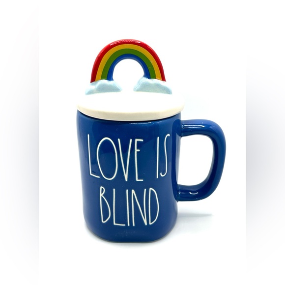 Rae Dunn ‘Love is Blind’ Mug with Rainbow Topper - Picture 5 of 9